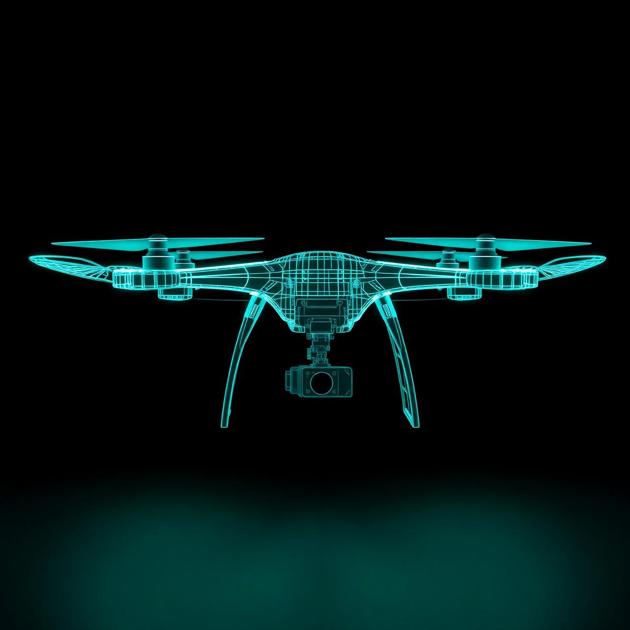 Precision farming UAV blueprint render