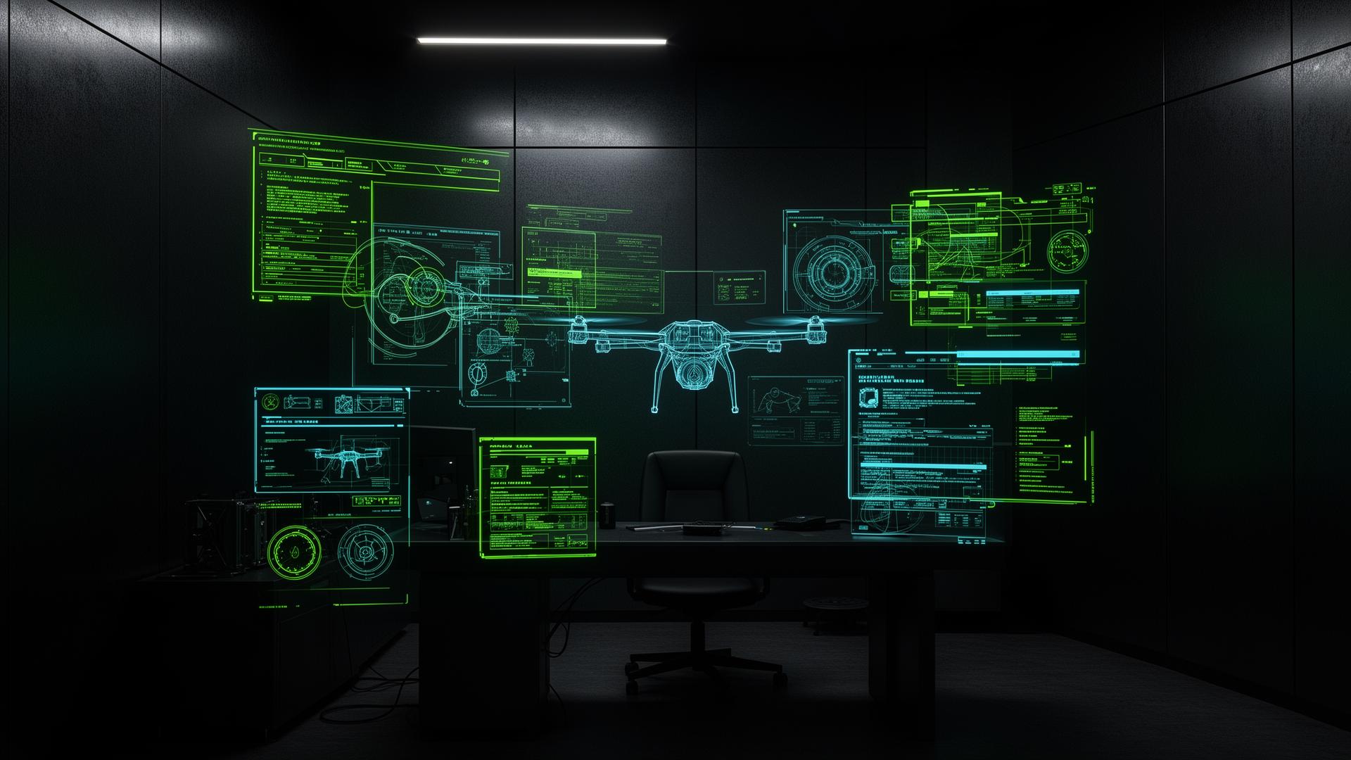 EngiProducts R&D laboratory with holographic telemetry